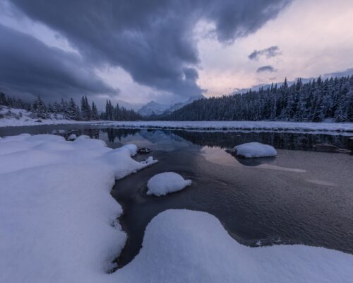 Sky and land echoing each other along the Icefield Parkway Icefield parkway, Canada, winter, Canadian Rockies