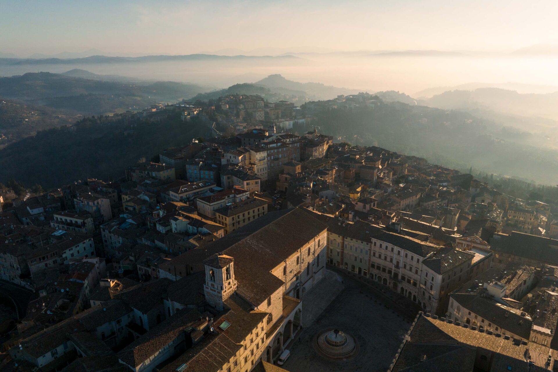 Perugia, fog, mist, Umbria
