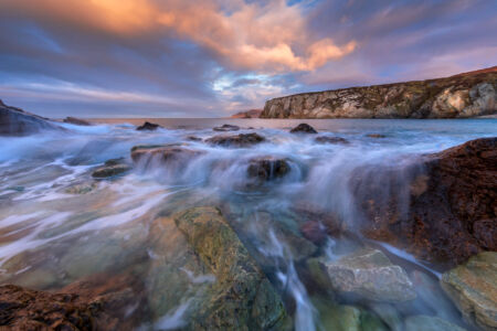 Catching some cascades at sunrise on Achill island Achill Island, Ireland