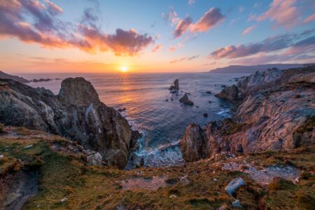 Sunset from the majestic cliffs of Achill Island Achill Island, county Mayo