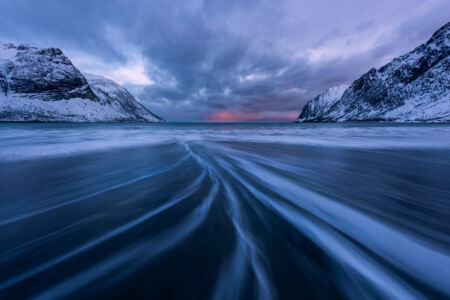 A dramatic winter sunrise at Senja Senja, Norway