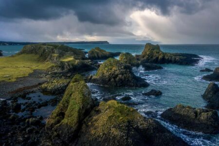 Even on the most miserable of wet days, a moment of sunshine can be transformative Ballintoy, Northern Ireland