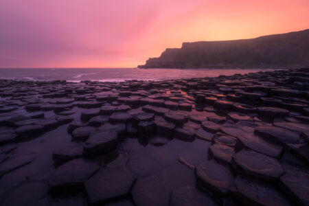 Sunrise over the Giant's Causeway Giant's Causeway, Northern Ireland