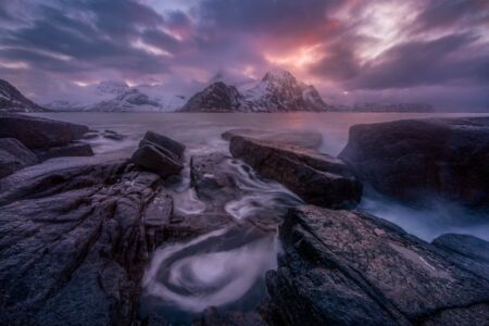 The combination of ocean and mountains in the one scene make Lofoten irresistible for me Lofoten, Vareid, Norway