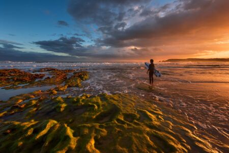 Surfing at Torquay surf, torquay, Victoria