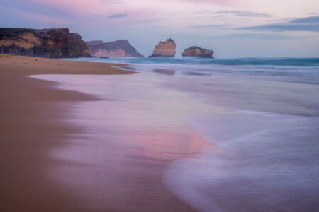 Tail end of a fiery sunset at Warrnambool Great Ocean Road, Childers Cove, Victoria, Warrnambool