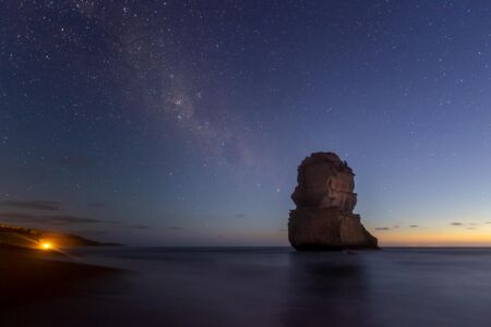 Milky Way over the Gibson's Beach and part of the Twelve Apostles Twelve Apostles, Great Ocean Road, Milky Way