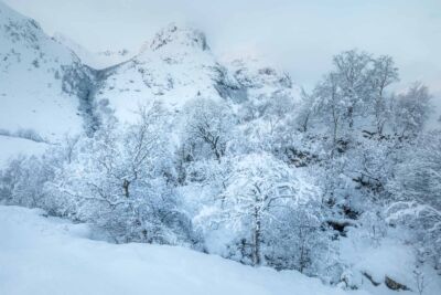 First on the scene after days of heavy snows in the Scottish Highlands Glencoe, Winter, Three sisters, Scottish Highlands, Scotland