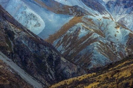 Colours and patterns in soft light around Arthur's Pass Arthur's Pass, New Zealand
