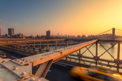 Brooklyn Bridge, New York, taxi