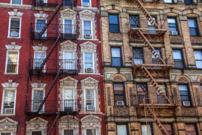 New York City, fire escape ladders