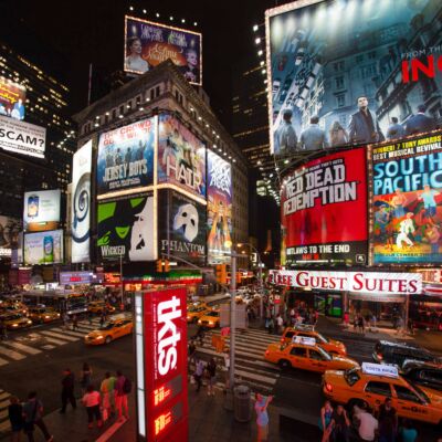 cabs, New York City, Times Square
